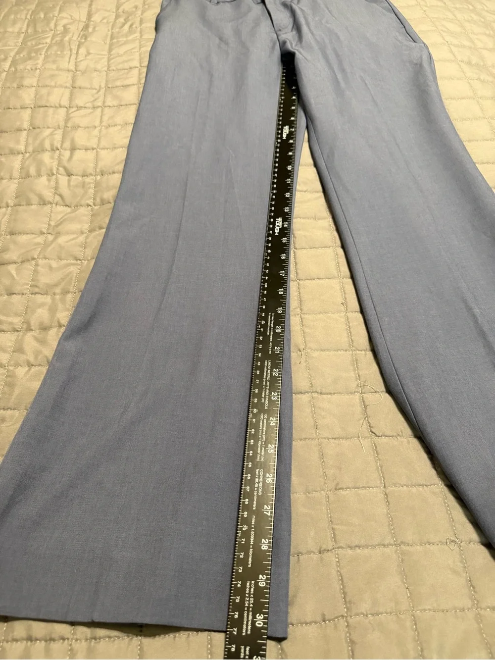 Banana Republic Size 6 Petite Sculpted Stretch Trousers Slate Blue Flare Office